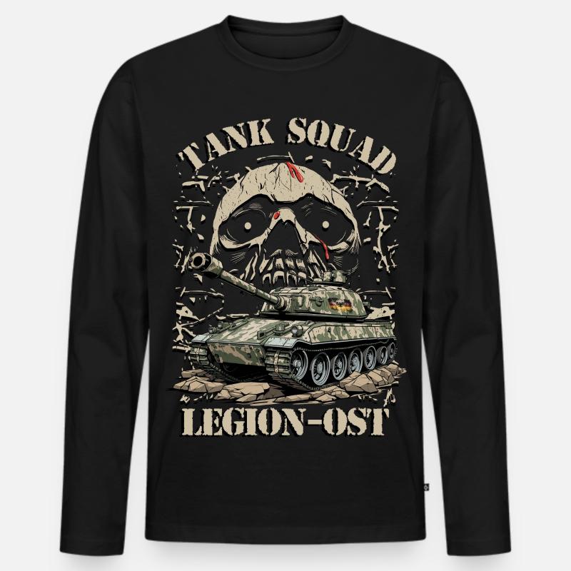Panzer Trupp Legion-Ost - Männer Premium Bio Langarmshirt - Schwarz