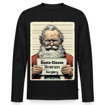 Santa Verhaftet - Männer Premium Bio Langarmshirt - Schwarz - Vorne - Nico (187cm)