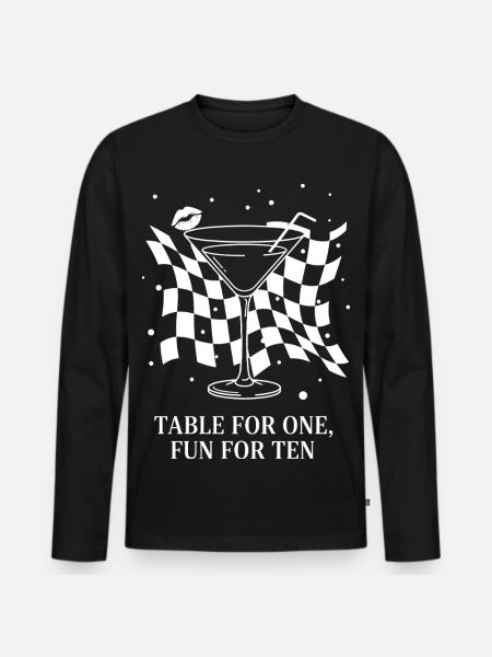 Table For One Martini Party - Men's Premium Organic Long Sleeve Shirt - black