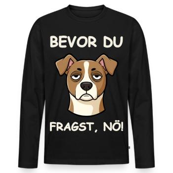 Juste non, le chien dit drôle - T-shirt manches longues Premium bio Homme - noir - Devant - Nico (187cm)