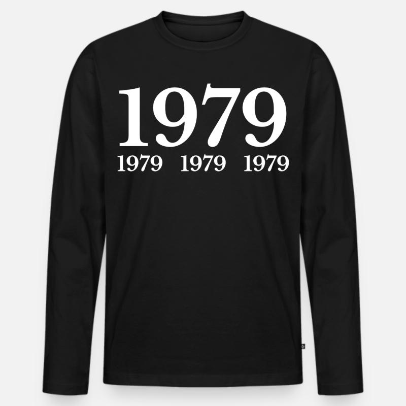 1979 - Männer Premium Bio Langarmshirt - Schwarz
