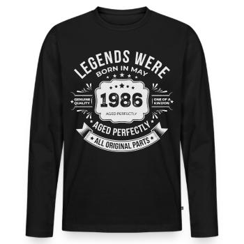 Mai 1986 cadeau 40 Anniversaire Mai 1986 - T-shirt manches longues Premium bio Homme - noir - Devant - Nico (187cm)