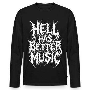 L’enfer a une meilleure musique - T-shirt manches longues Premium bio Homme - noir - Devant - Nico (187cm)
