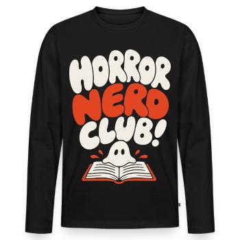 Horror Nerd Club Ghost - Men's Premium Organic Long Sleeve Shirt - black - Front - Nico (187cm)