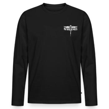 Tres Hermanos - T-shirt manches longues Premium bio Homme - noir - Devant - Nico (187cm)