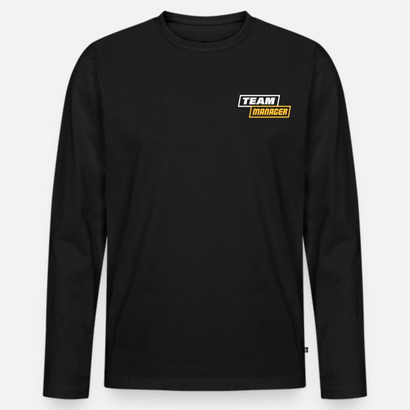 TEAM MANAGER - Männer Premium Bio Langarmshirt - Schwarz