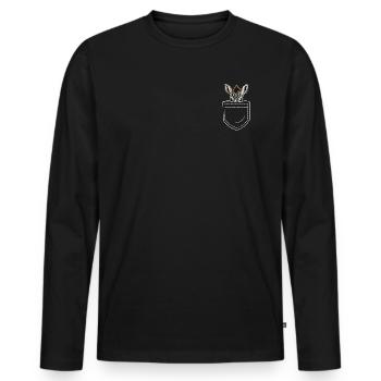 Zèbre - T-shirt manches longues Premium bio Homme - noir - Devant - Nico (187cm)