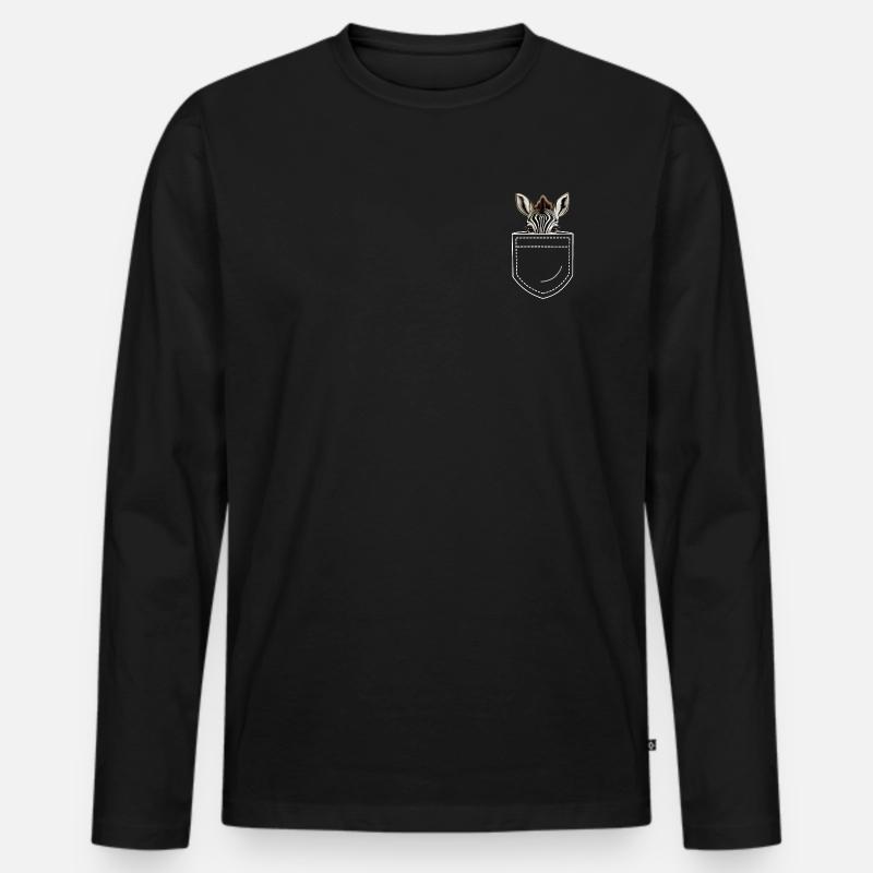 Zebra - Männer Premium Bio Langarmshirt - Schwarz