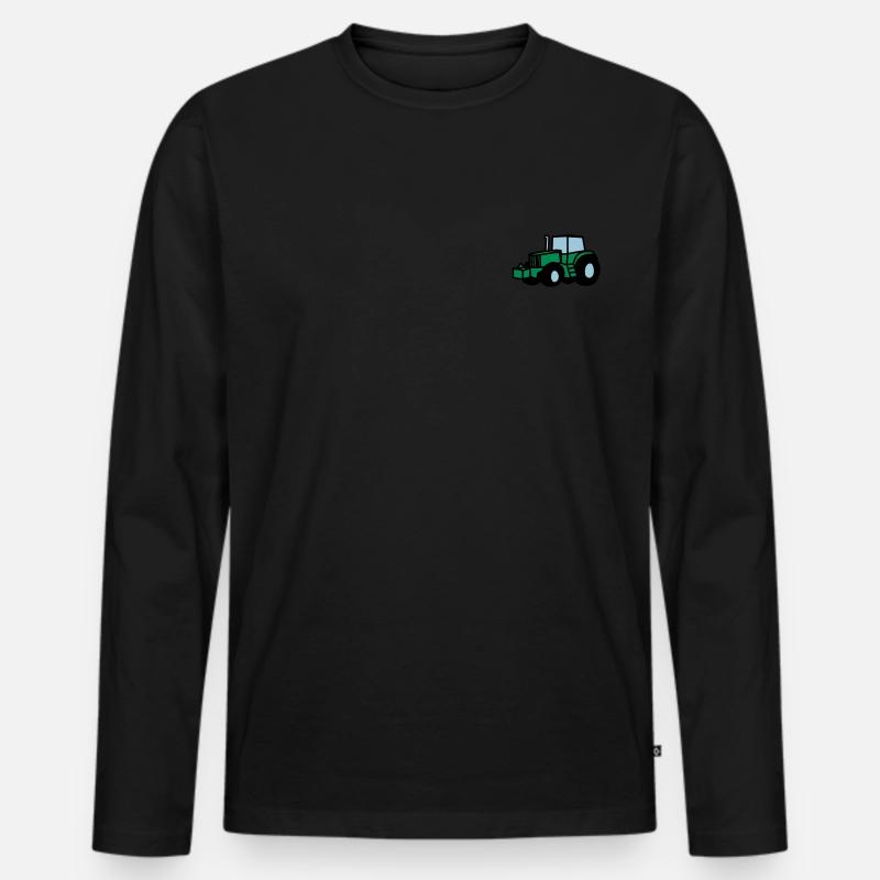 Traktor - Männer Premium Bio Langarmshirt - Schwarz
