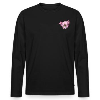 Axolotl Molch - Männer Premium Bio Langarmshirt - Schwarz - Vorne - Nico (187cm)