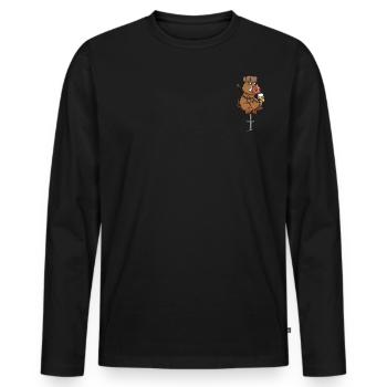 Chasseur de sanglier - T-shirt manches longues Premium bio Homme - noir - Devant - Nico (187cm)