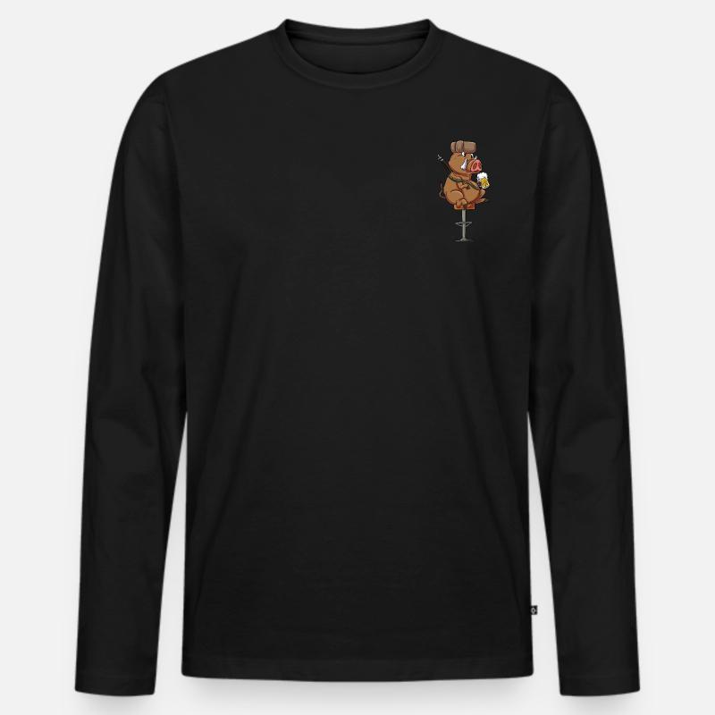 Wildschwein Jäger - Männer Premium Bio Langarmshirt - Schwarz