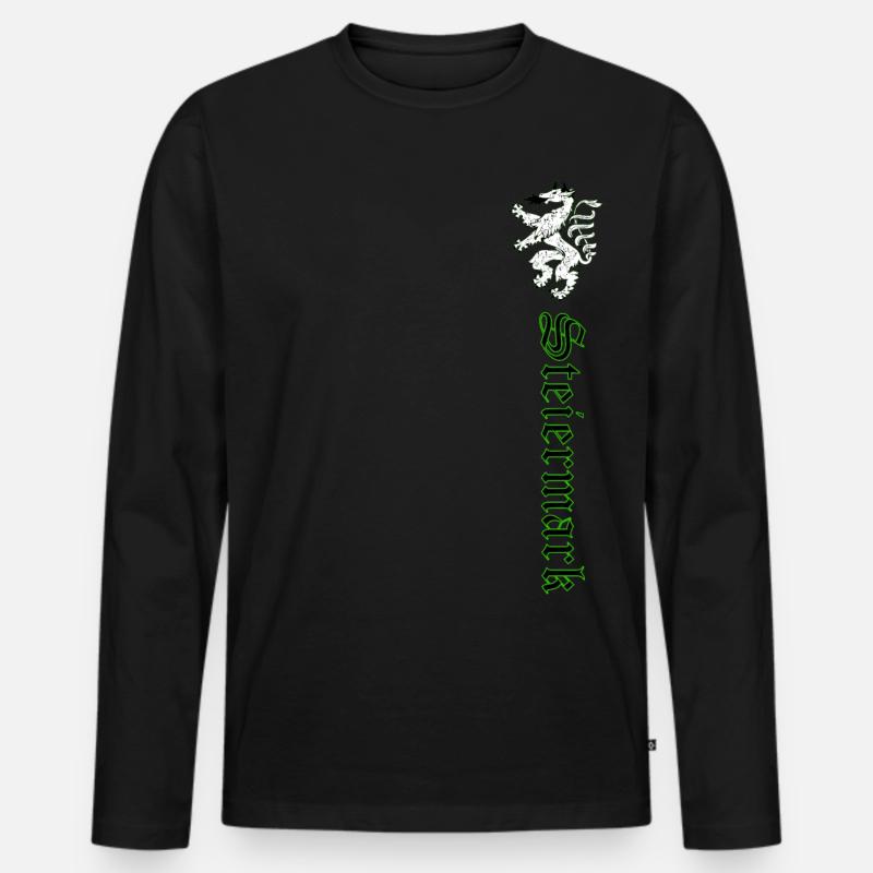 Steiermark - Männer Premium Bio Langarmshirt - Schwarz