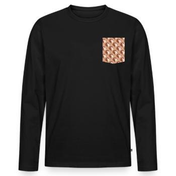 Bunte bedruckte Taschen-T-Shirt-Muster-Design - Männer Premium Bio Langarmshirt - Schwarz - Vorne - Nico (187cm)