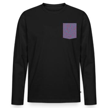 t-shirt colorful printed pocket abstract pattern - Men's Premium Organic Long Sleeve Shirt - black - Front - Nico (187cm)
