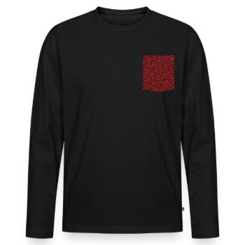 printed pocket bunte Pockets colorful pocket - Men's Premium Organic Long Sleeve Shirt - black - Front - Nico (187cm)
