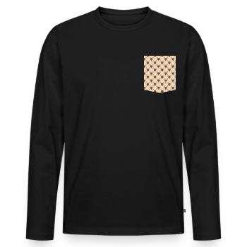 t-shirt pocket dog pattern design pocket pockets - Men's Premium Organic Long Sleeve Shirt - black - Front - Nico (187cm)