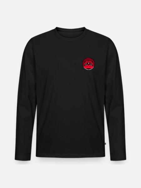Tanuki, der Waschbär - Männer Premium Bio Langarmshirt - Schwarz