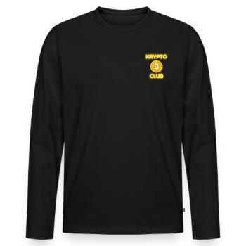 krypto club - Männer Premium Bio Langarmshirt - Schwarz - Vorne - Nico (187cm)