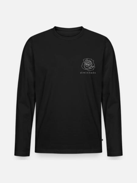 diminikado - Männer Premium Bio Langarmshirt - Schwarz