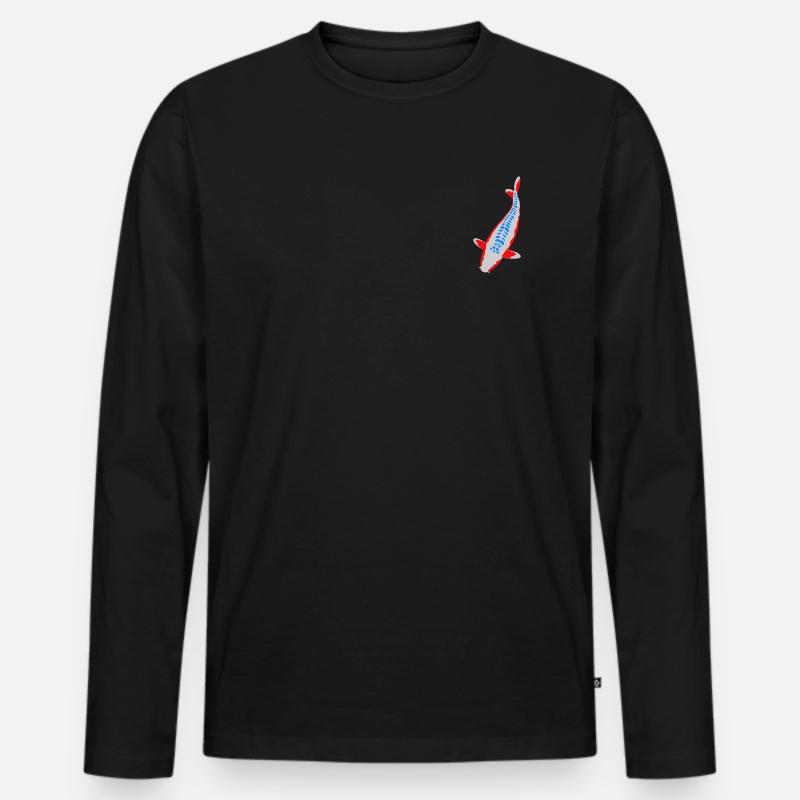 Koi - Nishikigoi - Männer Premium Bio Langarmshirt - Schwarz