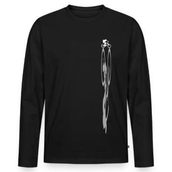 Mountain bike mountain biking shadow - Men's Premium Organic Long Sleeve Shirt - black - Front - Nico (187cm)