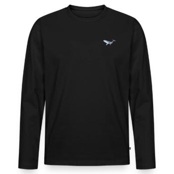 Blue whale - Men's Premium Organic Long Sleeve Shirt - black - Front - Nico (187cm)