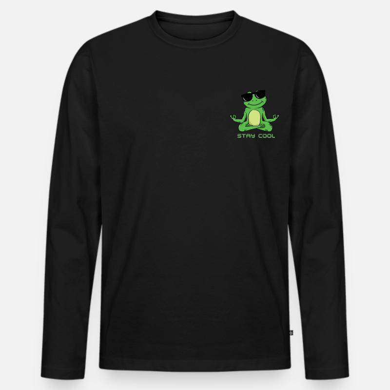 STAY COOL 1 - Männer Premium Bio Langarmshirt - Schwarz