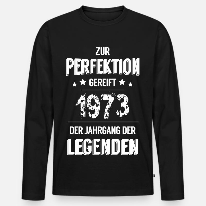 Legenden 1973 - Männer Premium Bio Langarmshirt - Schwarz