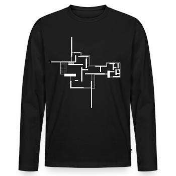 architecture - T-shirt manches longues Premium bio Homme - noir - Devant - Nico (187cm)