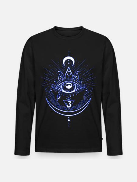 Third Eye Chakra Symbol Third Eye - Men's Premium Organic Long Sleeve Shirt - black
