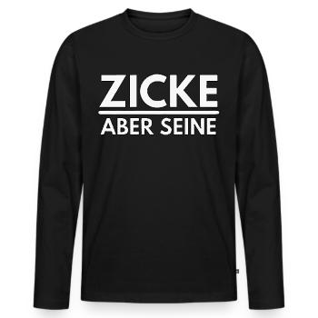 but z*cke seine - Spruch - Men's Premium Organic Long Sleeve Shirt - black - Front - Nico (187cm)