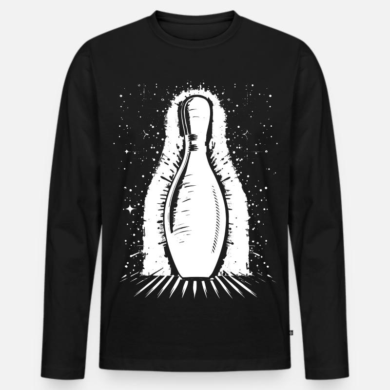 Bowling Pin - Männer Premium Bio Langarmshirt - Schwarz