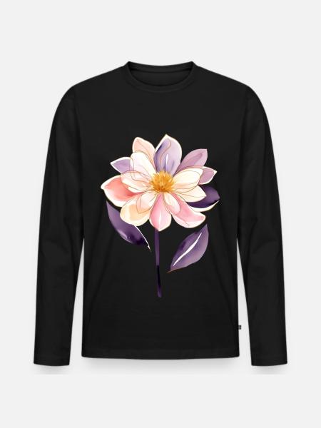 fleur B - T-shirt manches longues Premium bio Homme - noir