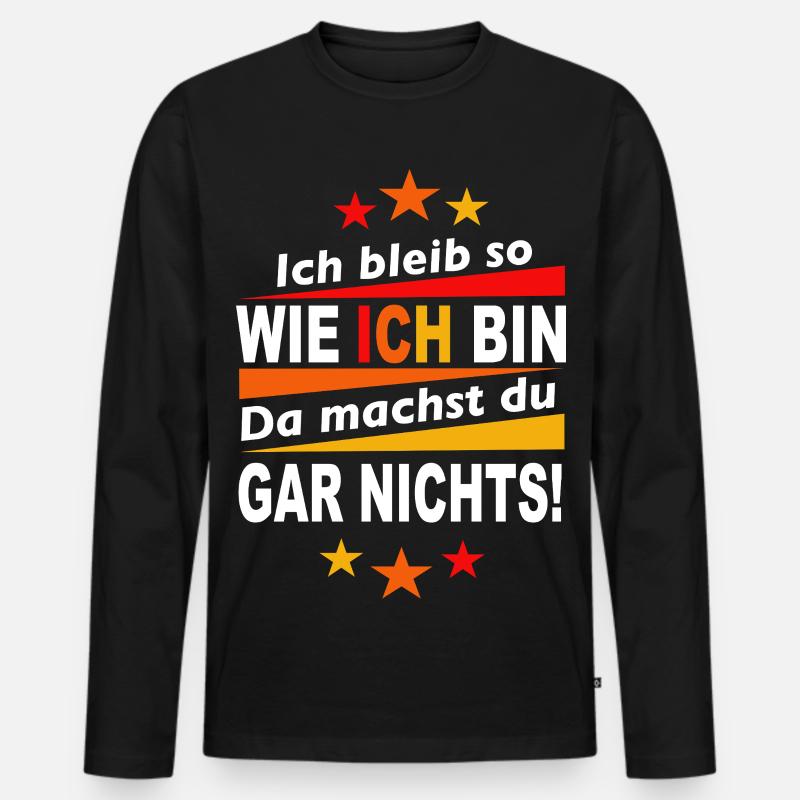 Ich bleib Ich - Statement Shirt - Männer Premium Bio Langarmshirt - Schwarz