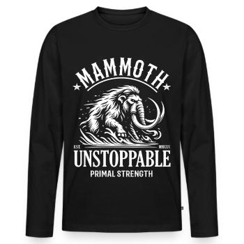 Mammoth Design – Primal Strength - Männer Premium Bio Langarmshirt - Schwarz - Vorne - Nico (187cm)