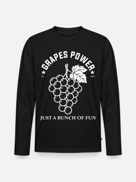 Weintrauben Design – Grapes Power Fun - Men's Premium Organic Long Sleeve Shirt - black