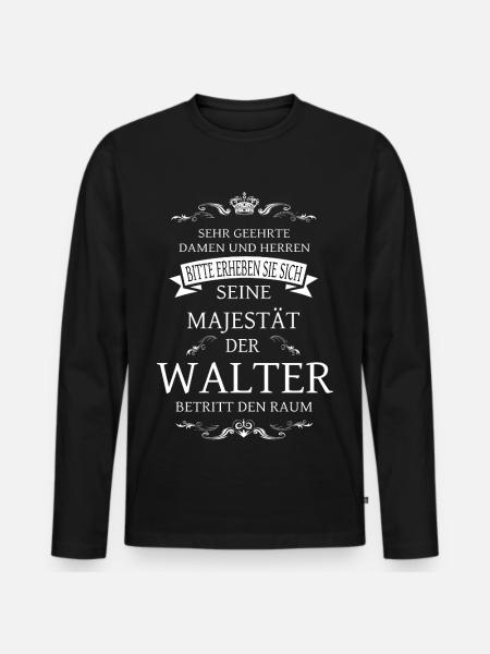 His Majesty Walter enters the room - Men's Premium Organic Long Sleeve Shirt - black