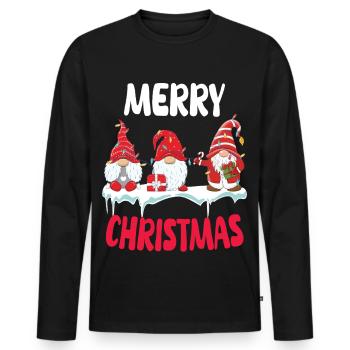 Troupe de Noël Gnome - T-shirt manches longues Premium bio Homme - noir - Devant - Nico (187cm)