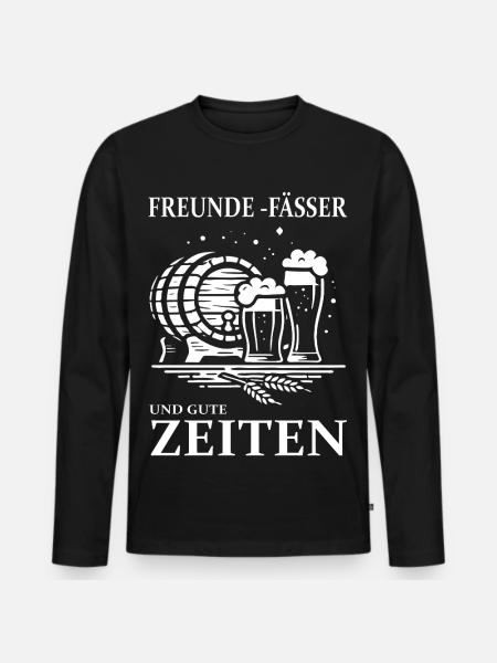Friends, Kegs & Good Times – Beer Design - Men's Premium Organic Long Sleeve Shirt - black