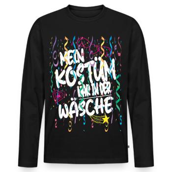 Mon costume était dans la laveuse pour la fête foraine - T-shirt manches longues Premium bio Homme - noir - Devant - Nico (187cm)