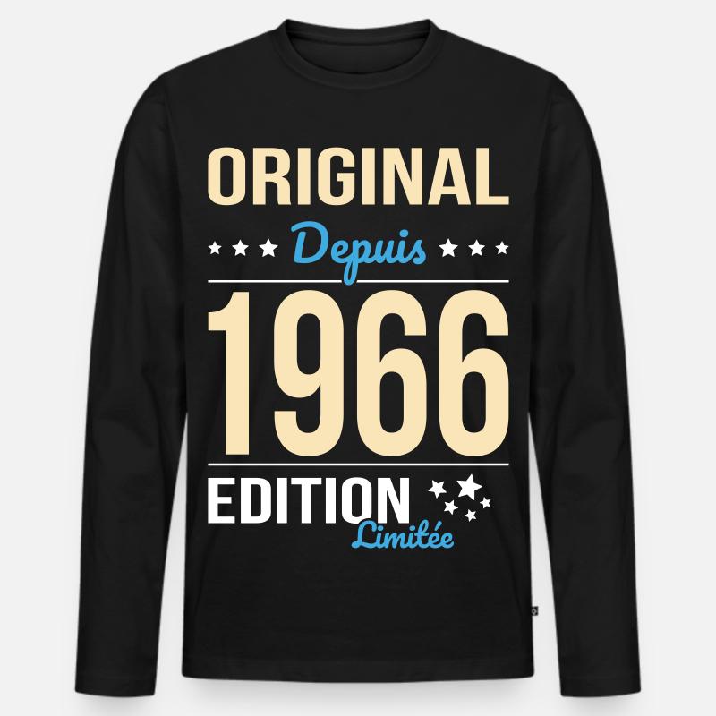 Original seit 1966 – 60-jähriges Jubiläum - Männer Premium Bio Langarmshirt - Schwarz