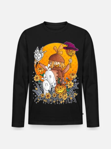 Ugo - the pumpkin parade / - Men's Premium Organic Long Sleeve Shirt - black