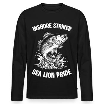Sea Fishing Sea Bass Striker - Men's Premium Organic Long Sleeve Shirt - black - Front - Nico (187cm)