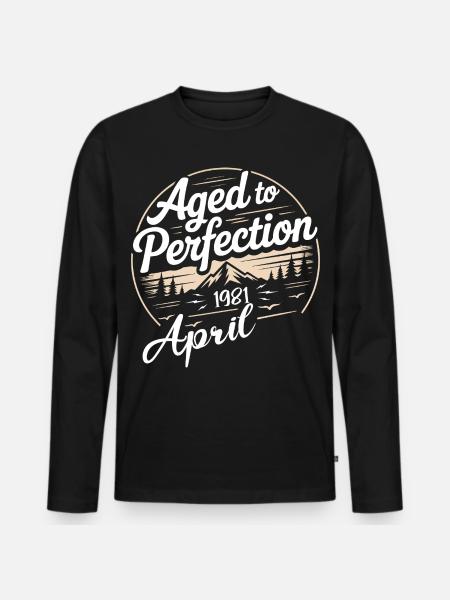 April 1981 birthday april 1981 - Men's Premium Organic Long Sleeve Shirt - black