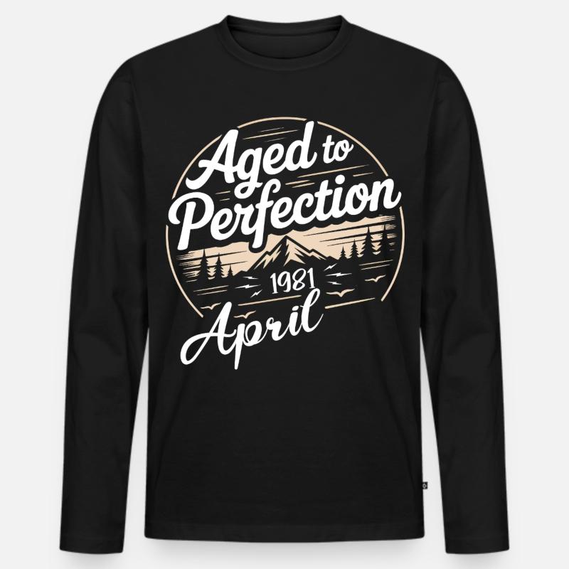 April 1981 birthday april 1981 - Men's Premium Organic Long Sleeve Shirt - black
