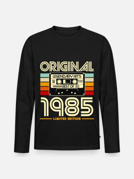 1985 Cassette Retro Legend Hits - Men's Premium Organic Long Sleeve Shirt - black