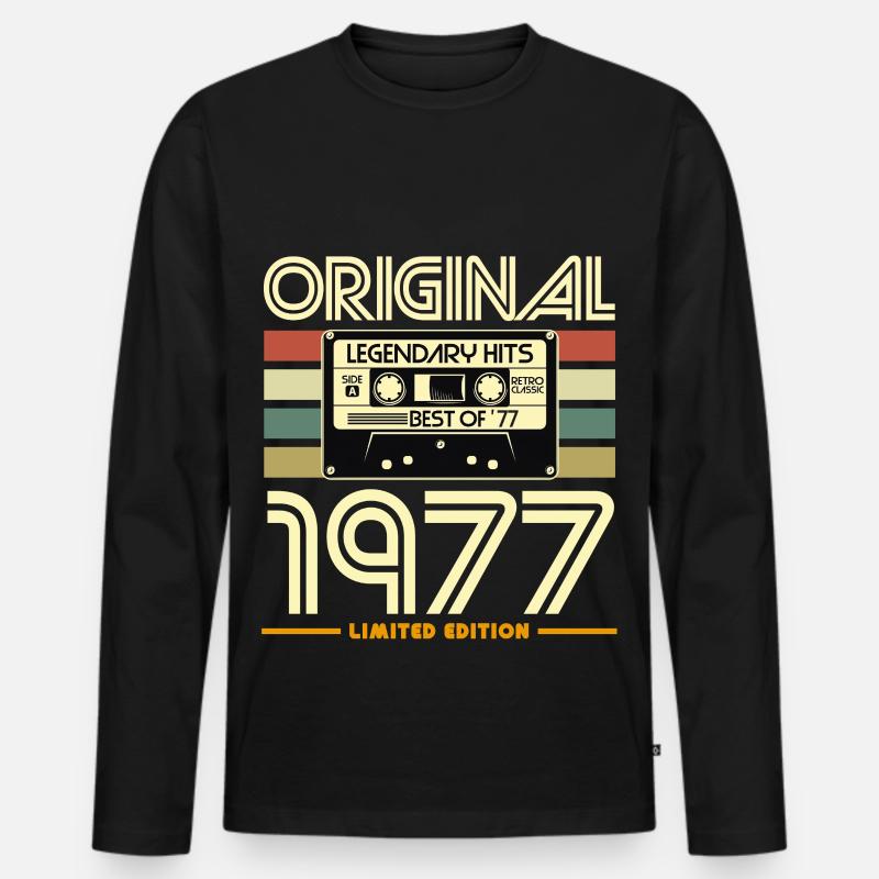 Originale limitierte Ausgabe von 1977 - Männer Premium Bio Langarmshirt - Schwarz