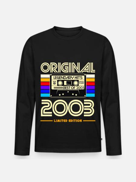 Originale limitierte Kassette von 2003 - Männer Premium Bio Langarmshirt - Schwarz