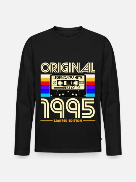 Original 1995 Cassette Limité - T-shirt manches longues Premium bio Homme - noir
